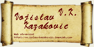 Vojislav Kazaković vizit kartica